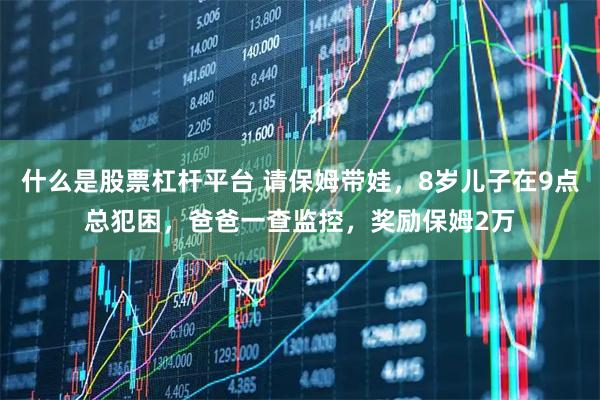 什么是股票杠杆平台 请保姆带娃，8岁儿子在9点总犯困，爸爸一查监控，奖励保姆2万